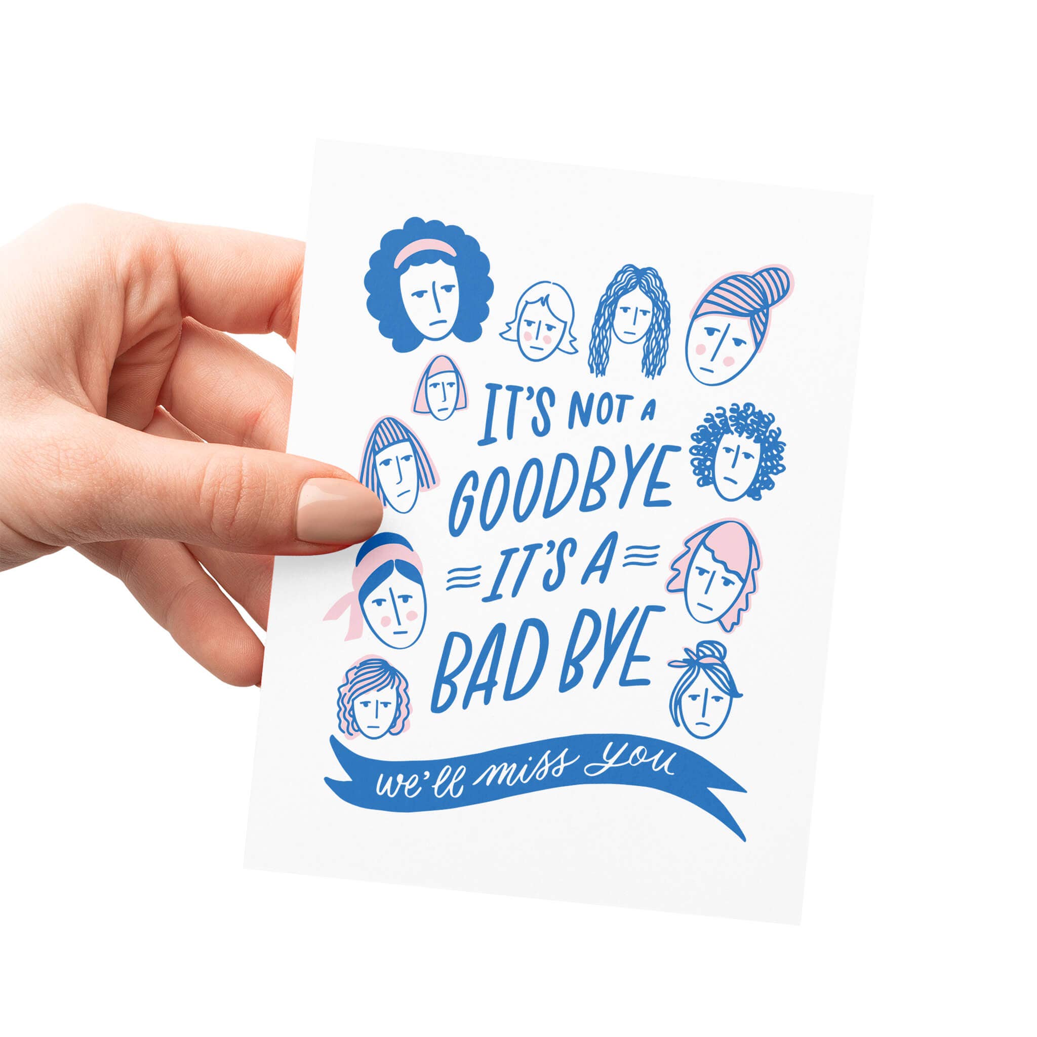 Friendly Fire Paper - Bad Bye | Funny Farewell Letterpress Card | Cerulean